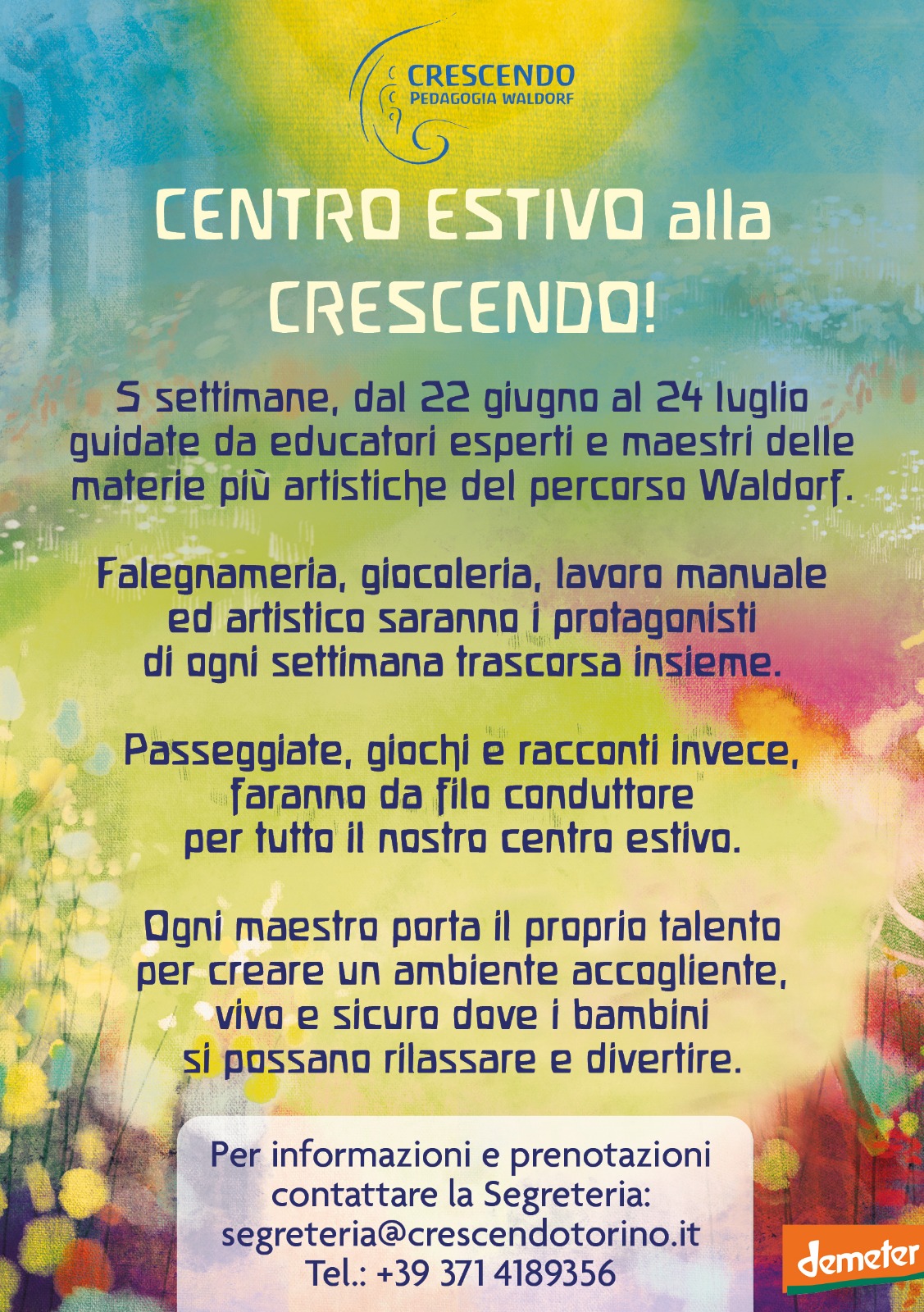 Crescendo locandina centro estivo 2026